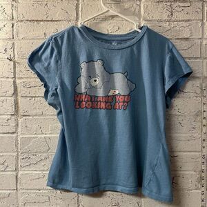 Vintage Care Bears Tee XL | Grumpy Bear “What Are You Looking At?” Graphic |